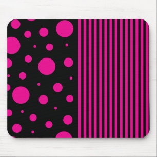 Flecken und Streifen in Magenta und Schwarz Mousepad