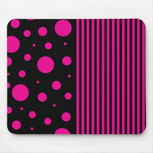 Flecken und Streifen in Magenta und Schwarz Mousepad (Vorne)