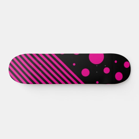 Flecken und Streifen in Magenta und Schwarz Skateboard (Horizontal)