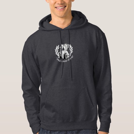 Fleckendunkelgrauer Hoodie (Vorderseite)