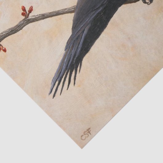 Fleckenspecht auf Baumzweig Seidenpapier (Ausschnitt)