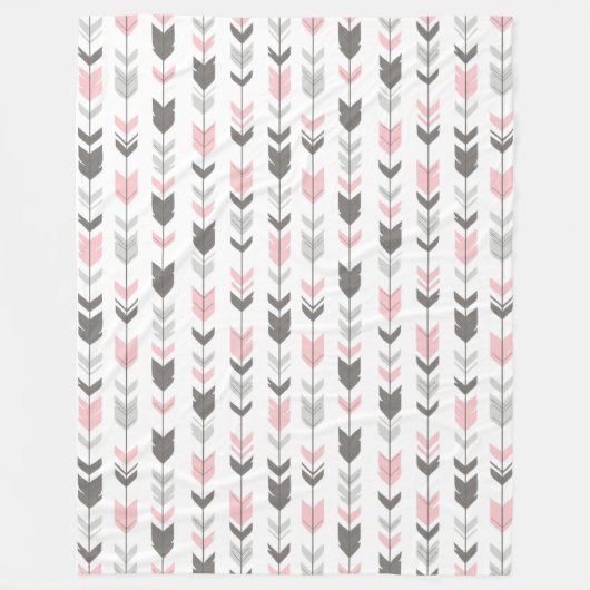 Fleckige Arrow Fleece Blanket - rosa/grau/weiß (Vorderseite)
