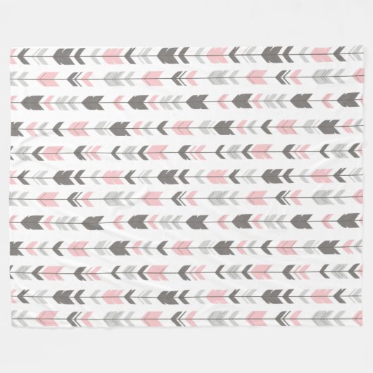 Fleckige Arrow Fleece Blanket - rosa/grau/weiß (Vorderseite (Horizontal))