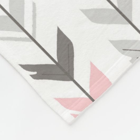 Fleckige Arrow Fleece Blanket - rosa/grau/weiß (Ecke)