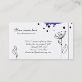 Fleckige Blumen, blau Visitenkarte (Rückseite)