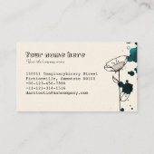 Fleckige Blumen, blau Visitenkarte (Rückseite)