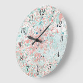 Fleckige Farben Große Wanduhr (Winkel)