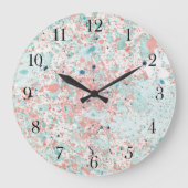 Fleckige Farben Große Wanduhr (Vorderseite)