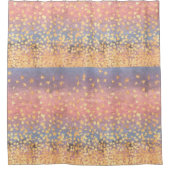 Fleckige Gold-Blätter gegen farbenfrohe Sonnenunte Duschvorhang (Vorderseite)