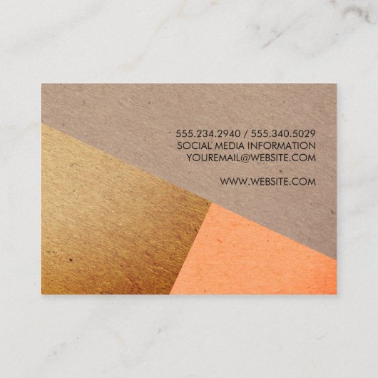 Fleckige natürliche Farbblöcke Visitenkarte (Rückseite)