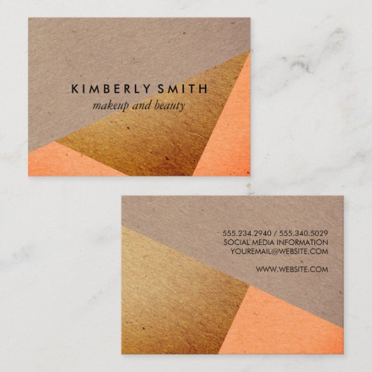 Fleckige natürliche Farbblöcke Visitenkarte (Vorne/Hinten)