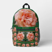 Fleckige PfirsichRose im Blut Personalisiert Bedruckter Rucksack (Vorderseite)