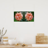 Fleckige PfirsichRose im Blutspiegel Abstrakt Poster (Küche)