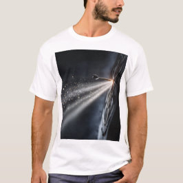 Flecklichtdesign mit Fokus und Goldener Aufprall T-Shirt