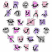 Fledermaus-Alphabet-Aufkleber | Süße Fledermaus-Bu Aufkleber (Vorderseite)