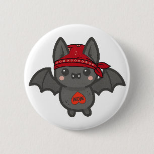 Fledermaus bis auf die Knochen Knopf Button