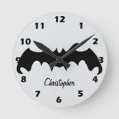 Fledermaus-Design personalisiert Runde Wanduhr (Vorderseite)