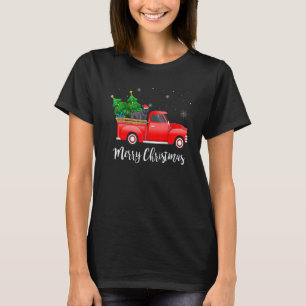 Fledermaus Dog Riding Red Truck Christma T-Shirt