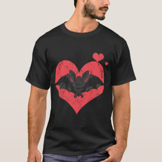 Fledermaus Halloween Liebe Herz T-Shirt