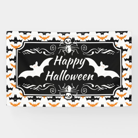 Fledermaus Halloween Muster Banner (Horizontal)
