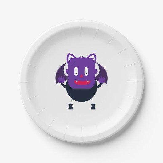 Fledermaus halloween pappteller (Vorderseite)