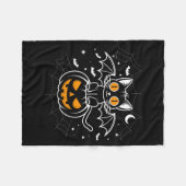Fledermaus Halloween _ Schwarze Katze Fledermaus F Fleecedecke (Vorderseite (Horizontal))