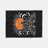 Fledermaus Halloween _ schwarze Katze Fledermaus F Fleecedecke (Vorderseite (Horizontal))