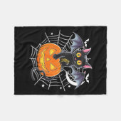 Fledermaus Halloween _ schwarze Katzenfledermaus F Fleecedecke (Vorderseite (Horizontal))