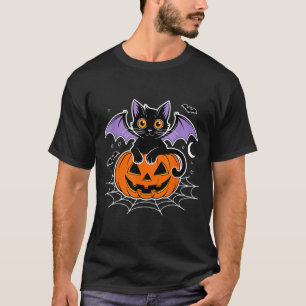 Fledermaus Halloween _ schwarze Katzenfledermaus F T-Shirt