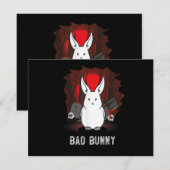 Fledermaus-Häschen Einladung (Vorne/Hinten)