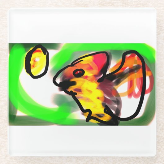 Fledermaus Kunst Glasuntersetzer (Vorderseite)