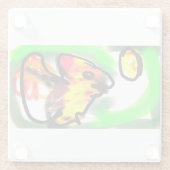 Fledermaus Kunst Glasuntersetzer (Rückseite)
