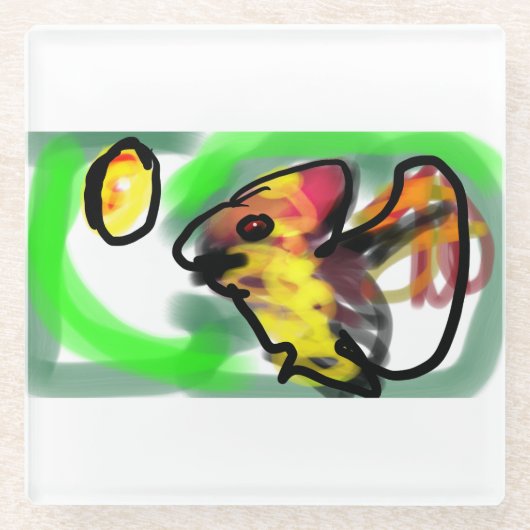 Fledermaus Kunst Glasuntersetzer (Vorderseite)