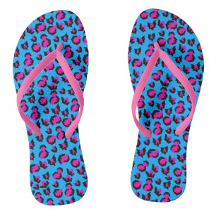 Fledermaus Leoparden Druck Blau Lila Schwarz Flip  Badesandalen