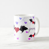 Fledermaus-Liebe - romantisch, aber beängstigend Kaffeetasse (VorderseiteRechts)