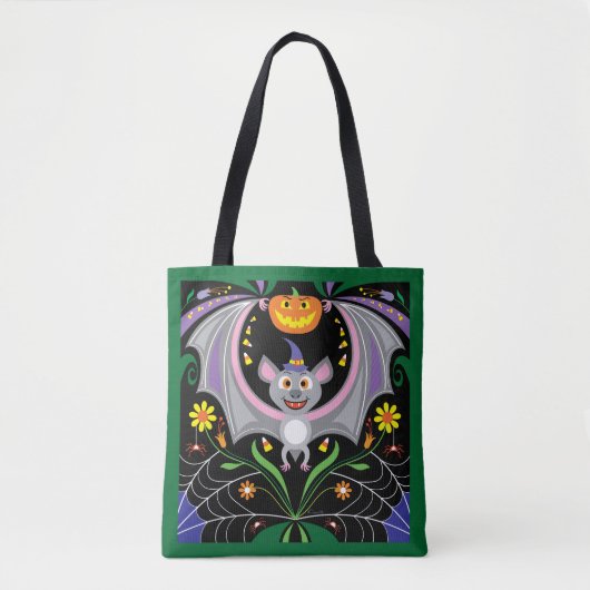 Fledermaus-Midnight-Kürbisfeld Tasche (Vorderseite)