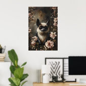 Fledermaus mit Blumenmuster, Wald-Fledermaus-Wandb Poster (Heimbüro)
