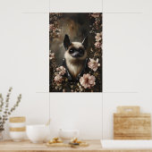 Fledermaus mit Blumenmuster, Wald-Fledermaus-Wandb Poster (Küche)
