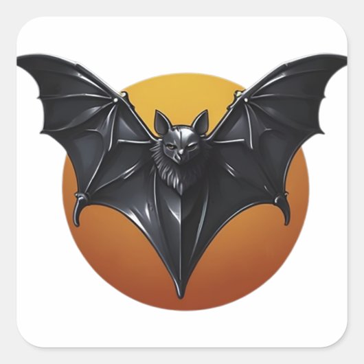 Fledermaus Quadratischer Aufkleber (Vorderseite)