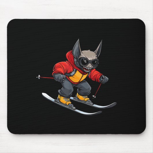 Fledermaus Skifahrer Mousepad (Vorne)