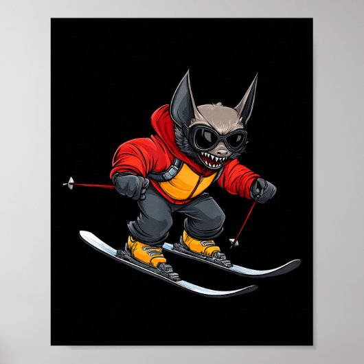 Fledermaus Skifahrer  Poster (Vorne)