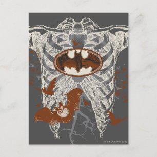 Fledermaus-Symbol Rippen Vintage Collage Postkarte
