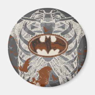 Fledermaus-Symbol Rippenkäfig Vintage Collage Magnet
