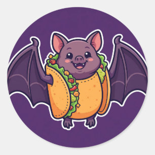 Fledermaus-Taco-Kostüm Halloween-Klassiker-Rundum- Runder Aufkleber
