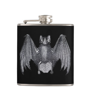 Fledermaus Vintage Horror Edelstahl Vinyl Flasche Flachmann