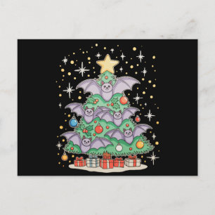 Fledermaus Vogel Weihnachtsbaum Xmas Lichter Santa Feiertagspostkarte