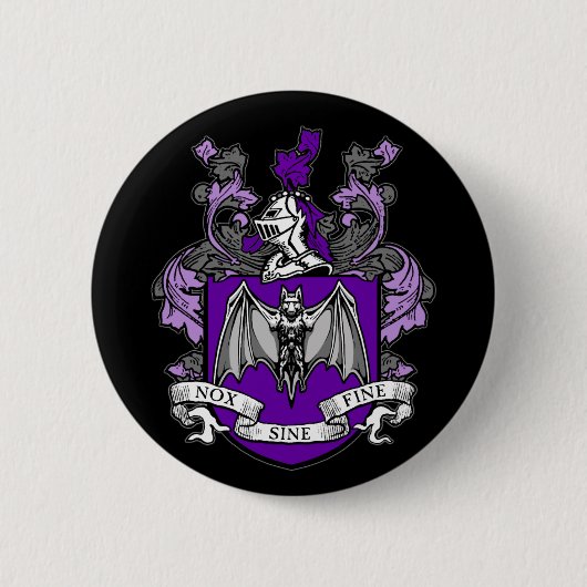 Fledermaus-Wappen Purpur - Knopf Button (Vorderseite)