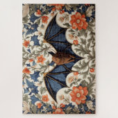 Fledermaus William Morris inspirierte Blumenmuster Puzzle (Vertikal)