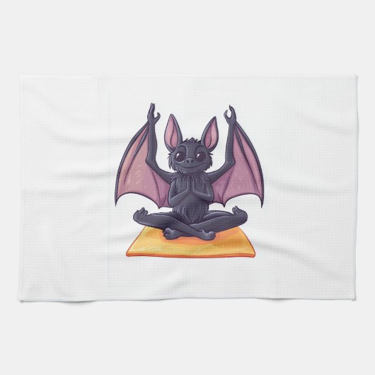 Fledermaus-Yoga-Fluss Geschirrtuch (Horizontal)