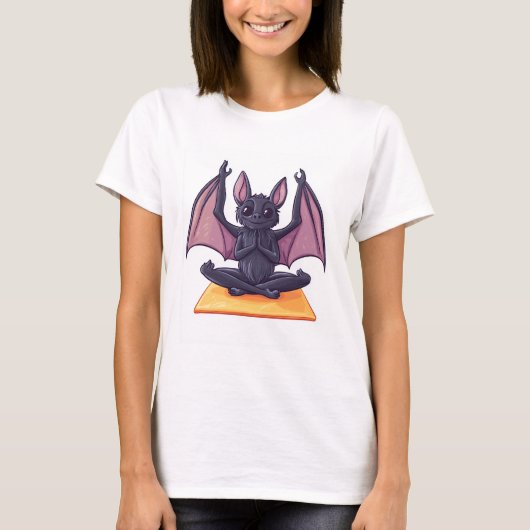 Fledermaus-Yoga-Fluss T-Shirt (Vorderseite)